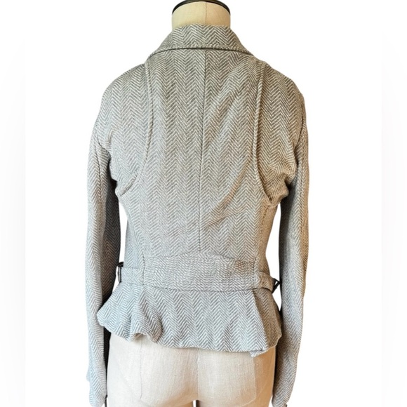 Diesel Women’s Chevron Light Gray Racer Moto Cotton Knit Jacket Size XS - Picture 2 of 8